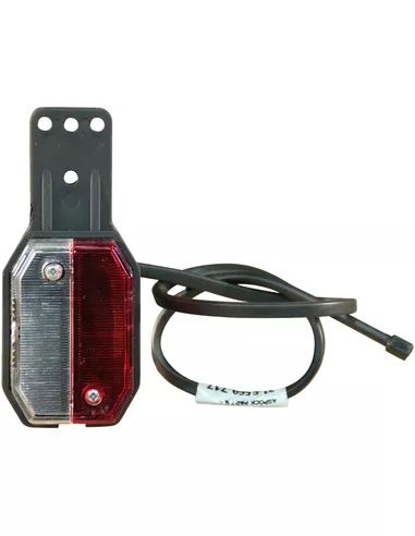 Contourlamp Aspock Flexipoint rood / wit inclusief ruberen montagesteun links, DC kabel 500mm